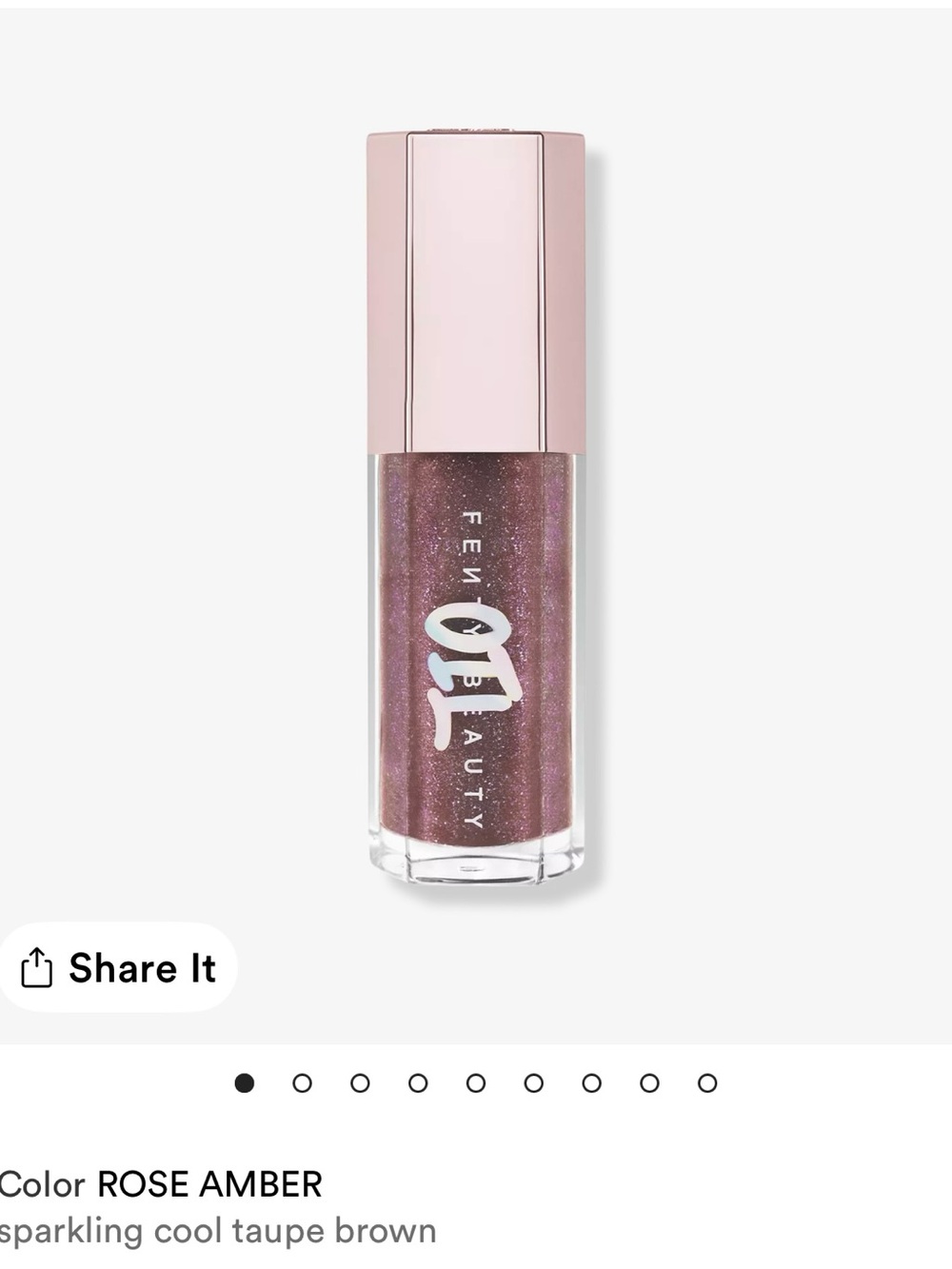 Fenty Beauty Rose Amber Sparkling Lip Gloss — Shimmering Taupe Pink